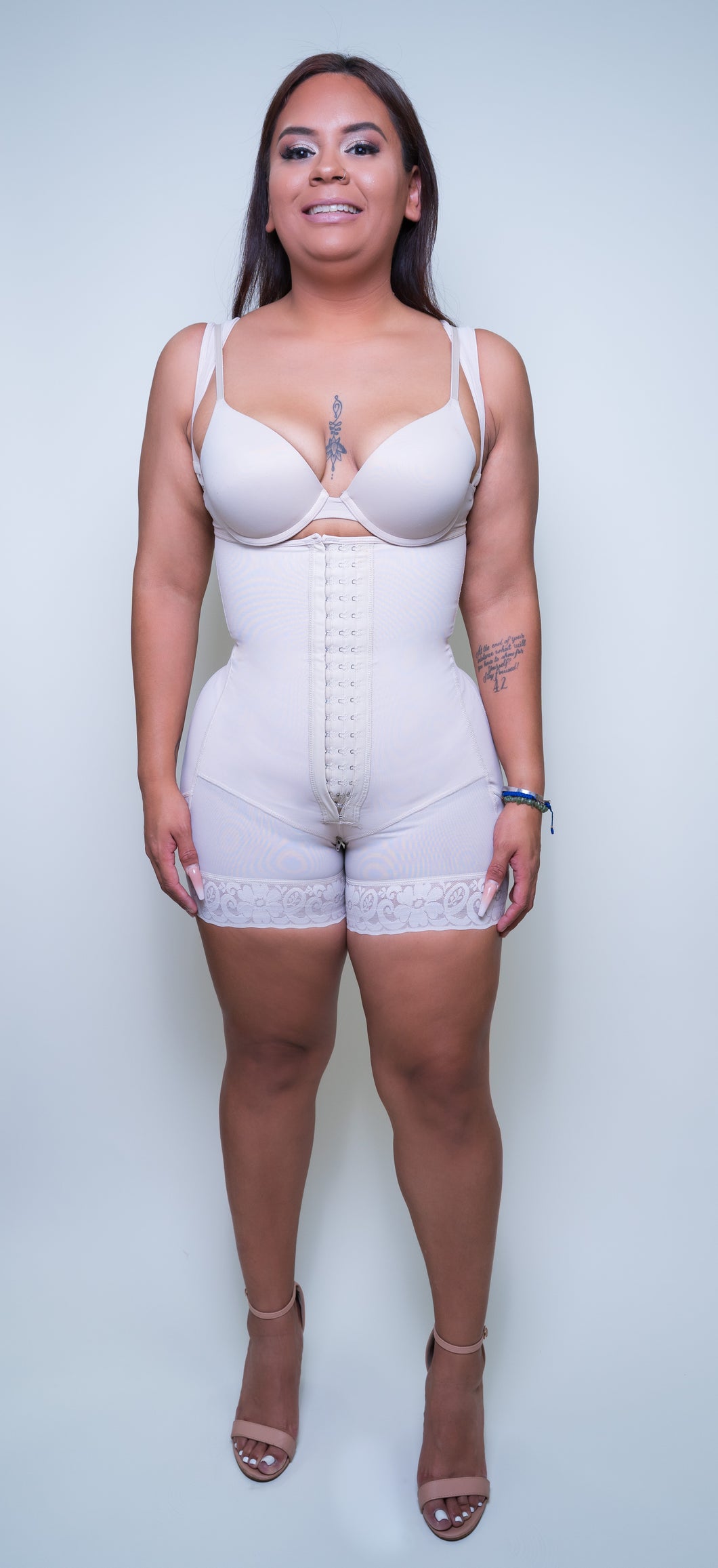 Our Full Body Shapewear is designed to help create the ultimate hourglass figure. It helps reduce your waist line while lifting and accentuating your booty.